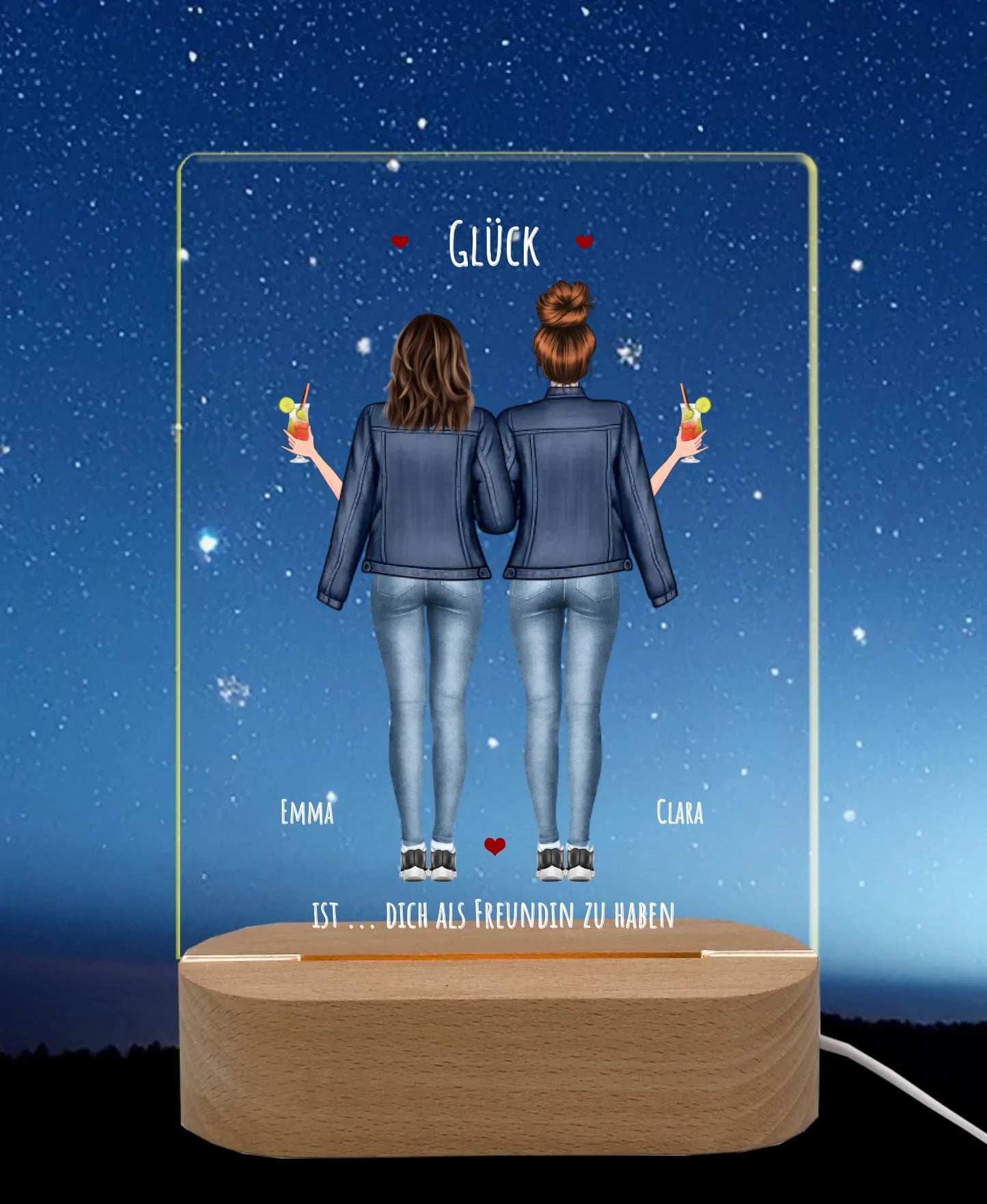 Licht an Nachthimmel