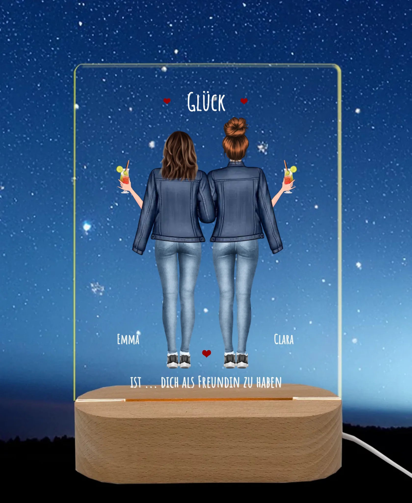 Licht an Nachthimmel