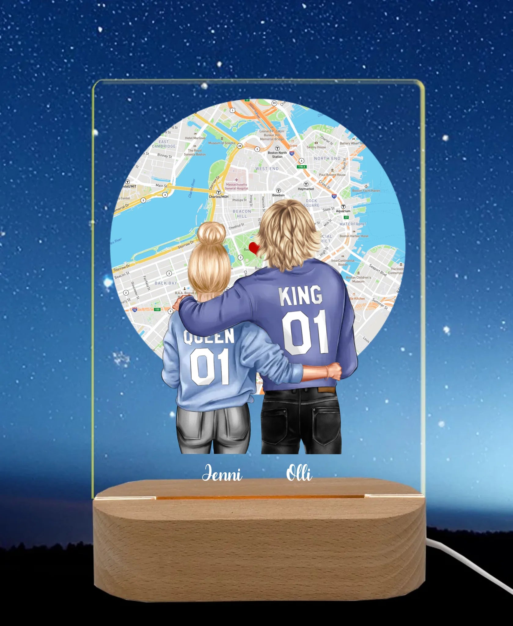 Licht an Nachthimmel