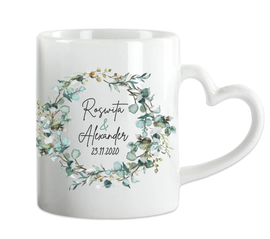 Personalisierte Hochzeitsgeschenk Tasse Eukalyptus Brautpaar, Ehepaar - Geschenk Hochzeit 2