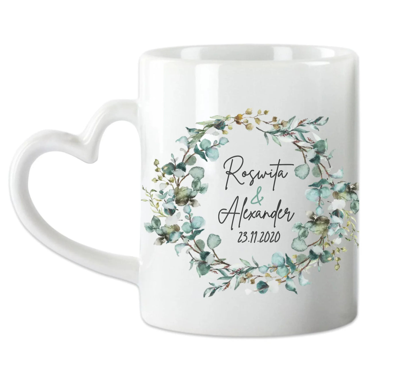 Personalisierte Hochzeitsgeschenk Tasse Eukalyptus Brautpaar, Ehepaar - Geschenk Hochzeit 2