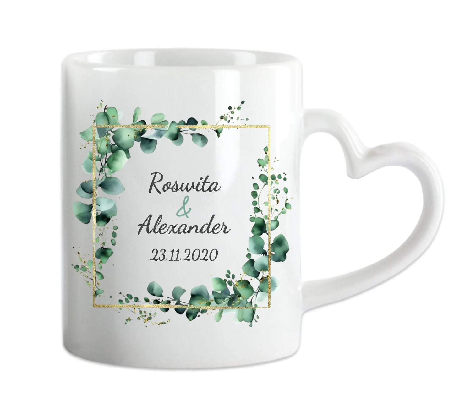 Personalisierte Hochzeitsgeschenk Tasse Eukalyptus Brautpaar, Ehepaar - Geschenk Hochzeit 3