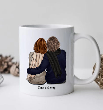 Personalisiertes Partnergeschenk Paartasse, Geschenk Hochzeitstag, Jahrestag, Valentinstag - Geburtstagsgeschenk & Weihnachtsgeschenk