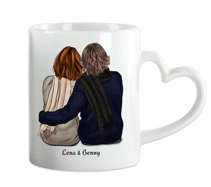 Personalisiertes Partnergeschenk Paartasse, Geschenk Hochzeitstag, Jahrestag, Valentinstag - Geburtstagsgeschenk & Weihnachtsgeschenk