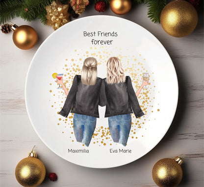 Personalisierter Geburtstagsteller, Adventsteller, Weihnachtsteller für die beste Freundin, Nikolausgeschenk, Weihnachtsgeschenk Freundin