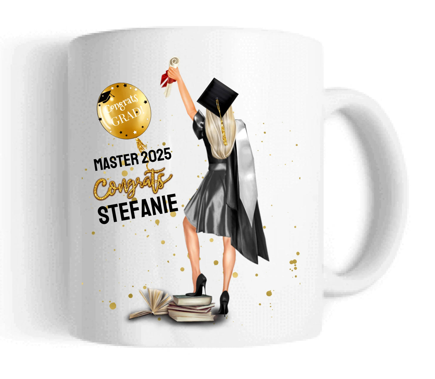 Personalisierte Tasse Geschenk Schulabschluß, Bachelor, Master, Doktor, Abitur, Abi, Absolvent 2023