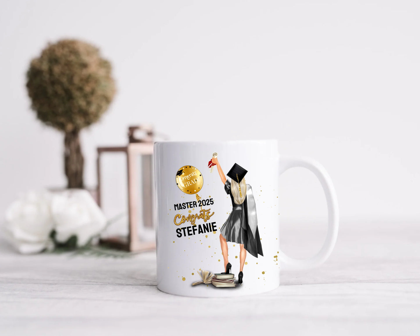 Personalisierte Tasse Geschenk Schulabschluß, Bachelor, Master, Doktor, Abitur, Abi, Absolvent 2023