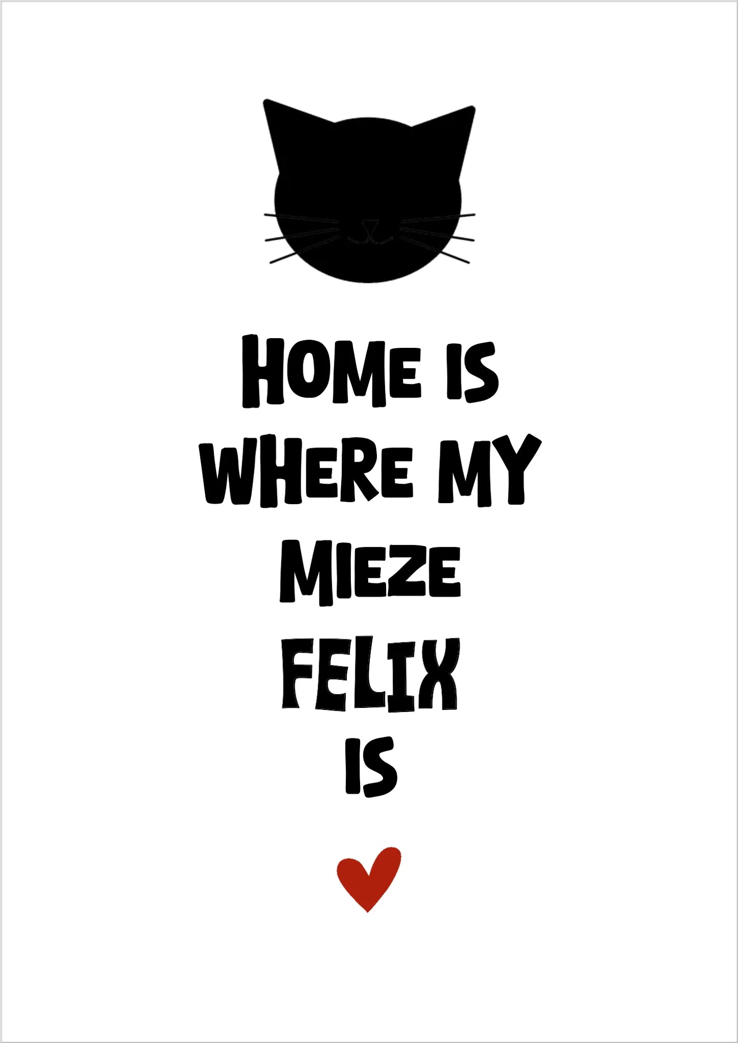"Home is where my cat is" Katzenposter personalisiert - Geburtstagsgeschenk & Weihnachtsgeschenk - Zeitraum-Kunstdruck2