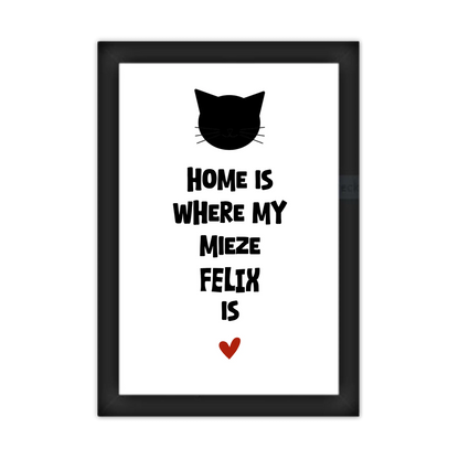 "Home is where my cat is" Katzenposter personalisiert - Geburtstagsgeschenk & Weihnachtsgeschenk - Zeitraum-Kunstdruck2