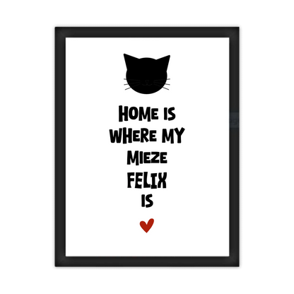"Home is where my cat is" Katzenposter personalisiert - Geburtstagsgeschenk & Weihnachtsgeschenk - Zeitraum-Kunstdruck2