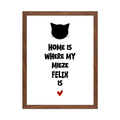 "Home is where my cat is" Katzenposter personalisiert - Geburtstagsgeschenk & Weihnachtsgeschenk - Zeitraum-Kunstdruck2