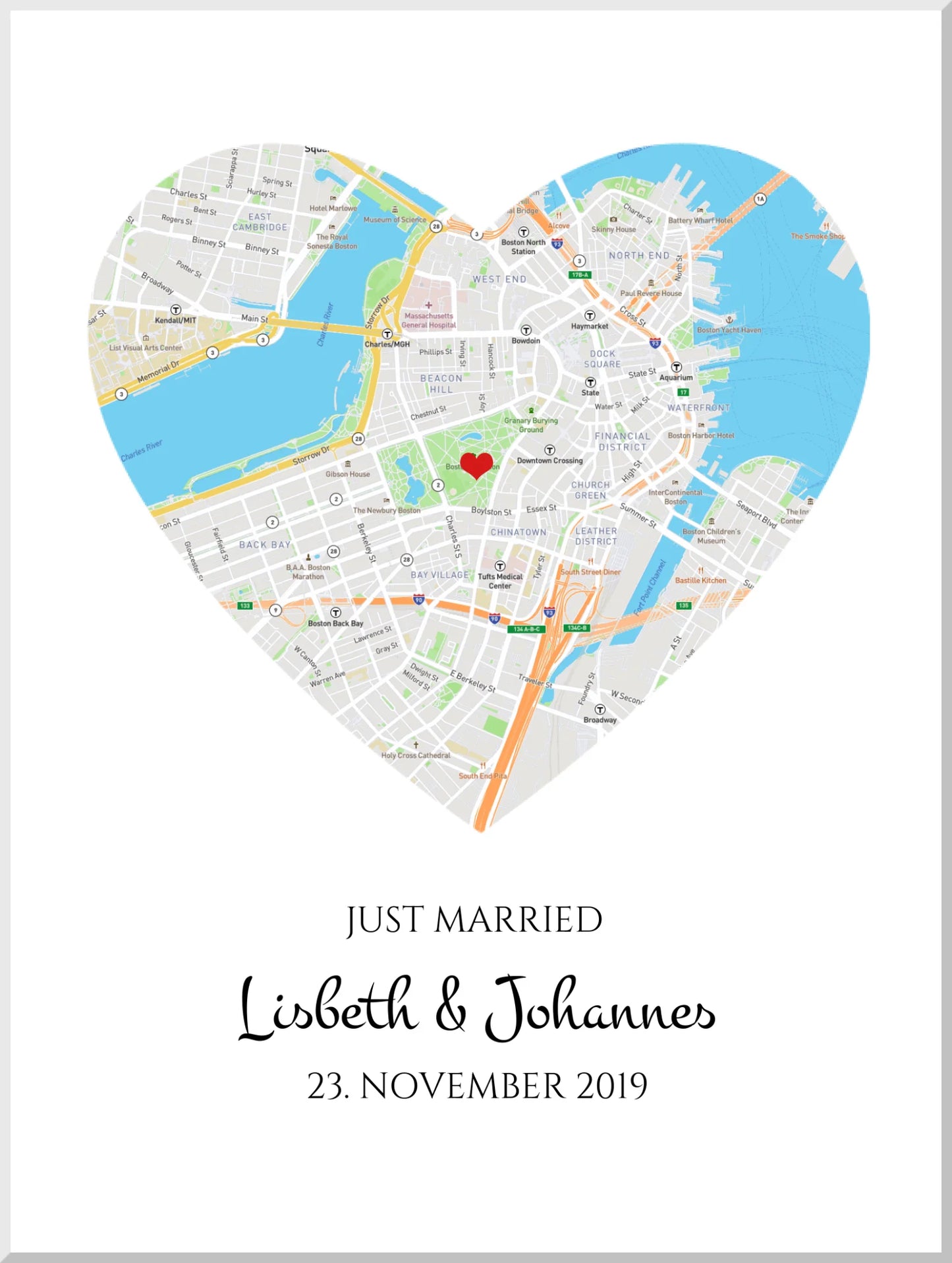 Herz personalisiertes Hochzeitsgeschenk - Wo alles begann - Geschenk Valentinstag - Jahrestag   -Kennenlernorte - Städteposter