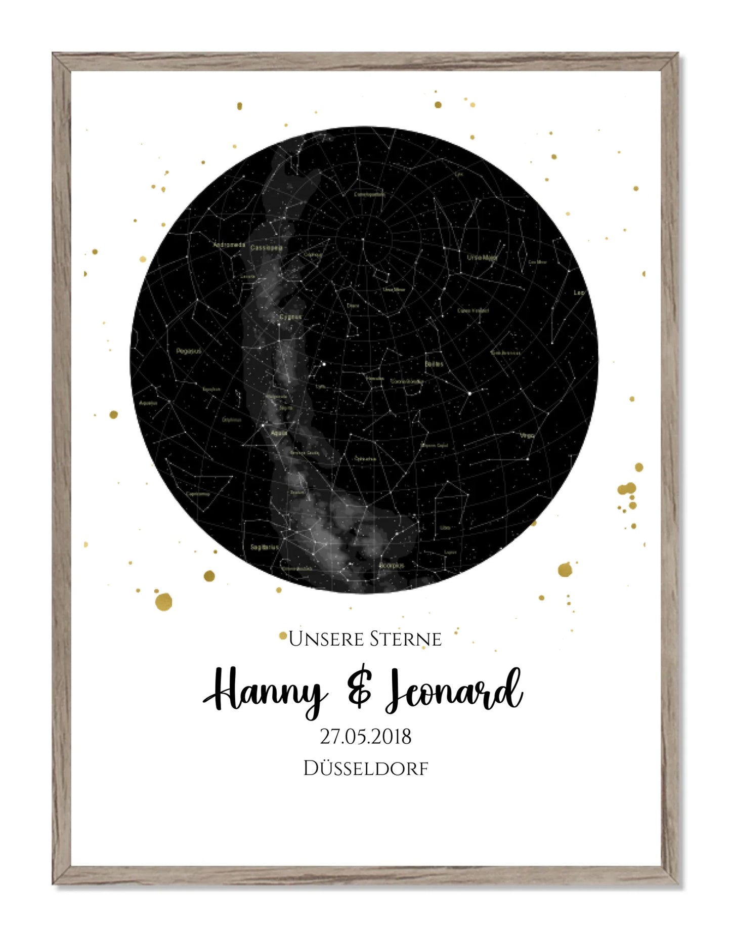 Hochzeitsgeschenk | Personalisierte Sternkarte |  Sternenhimmel Poster | Sternkarte Geschenk zur Hochzeit, zur Geburt, zur Taufe