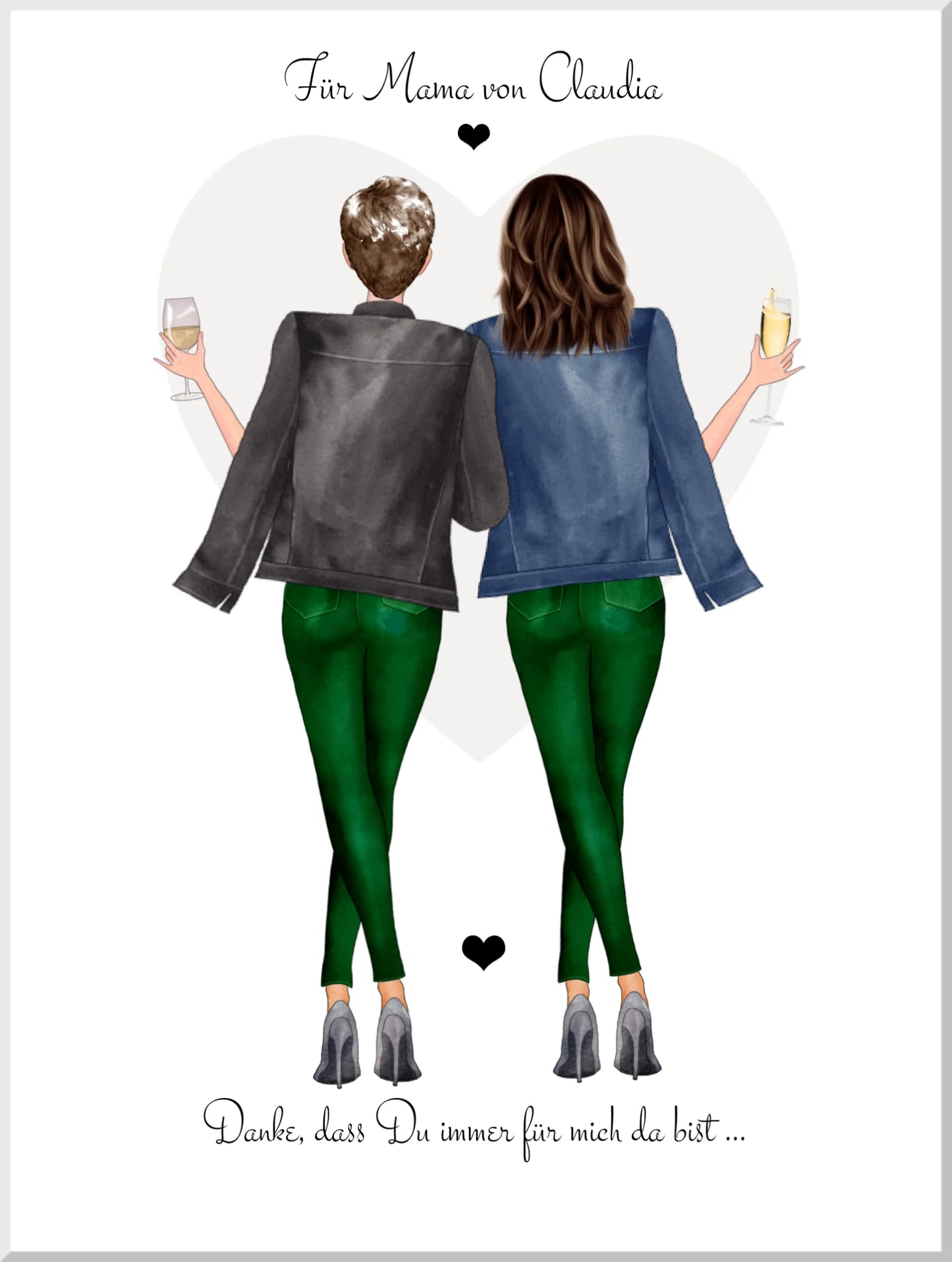 Personalisiertes Mutter Tochter Bild - Beste Mama der Welt - Muttertagsgeschenk Poster