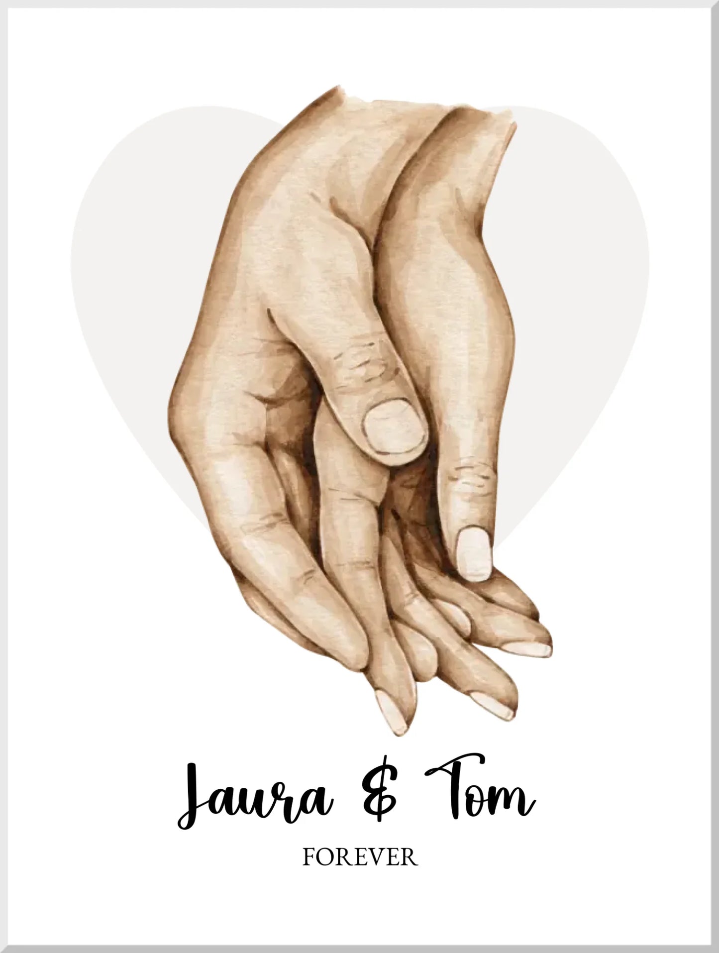 Personalisiertes Geschenk Hände Motiv für Verliebte, Verlobte, Verheiratete