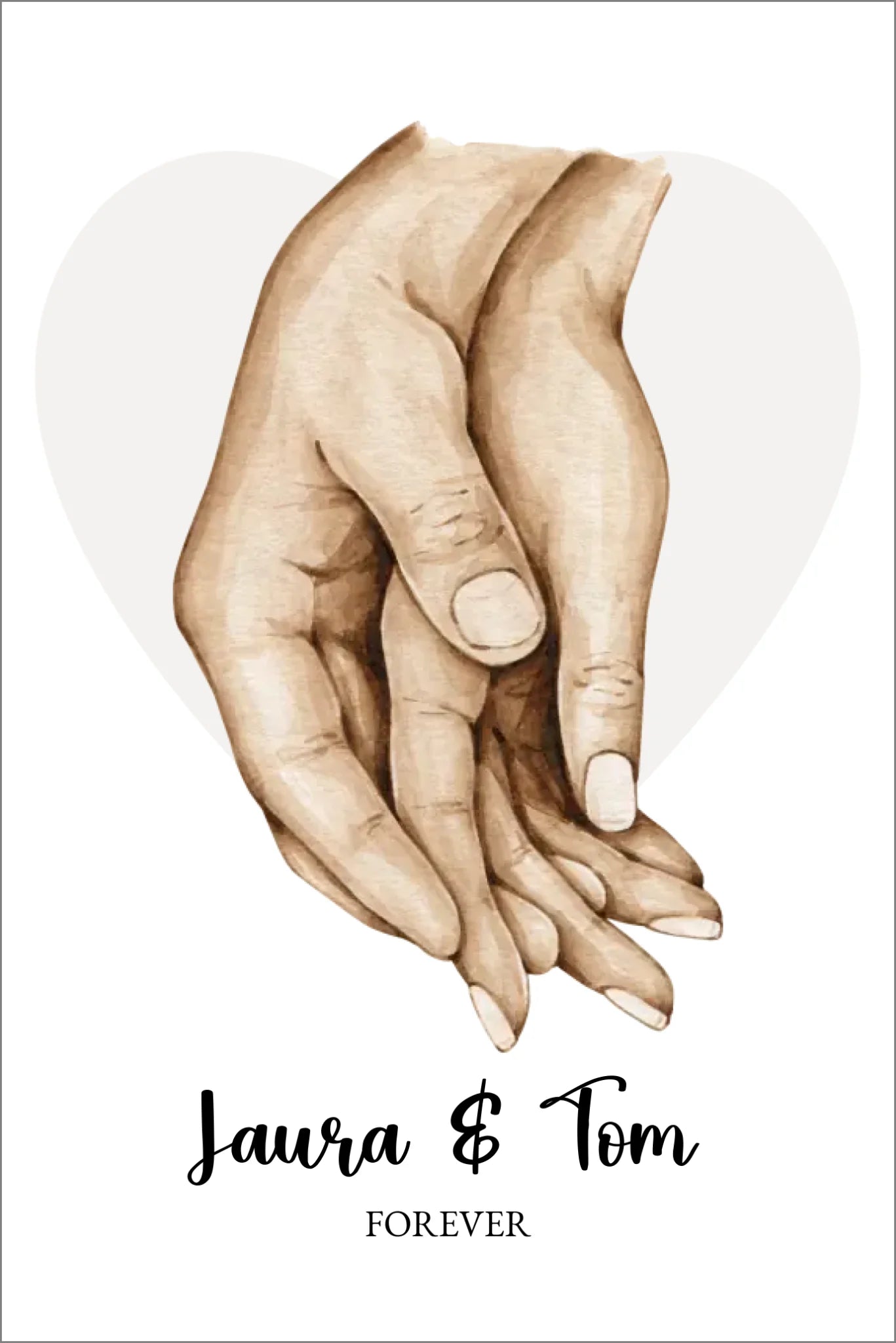 Personalisiertes Geschenk Hände Motiv für Verliebte, Verlobte, Verheiratete