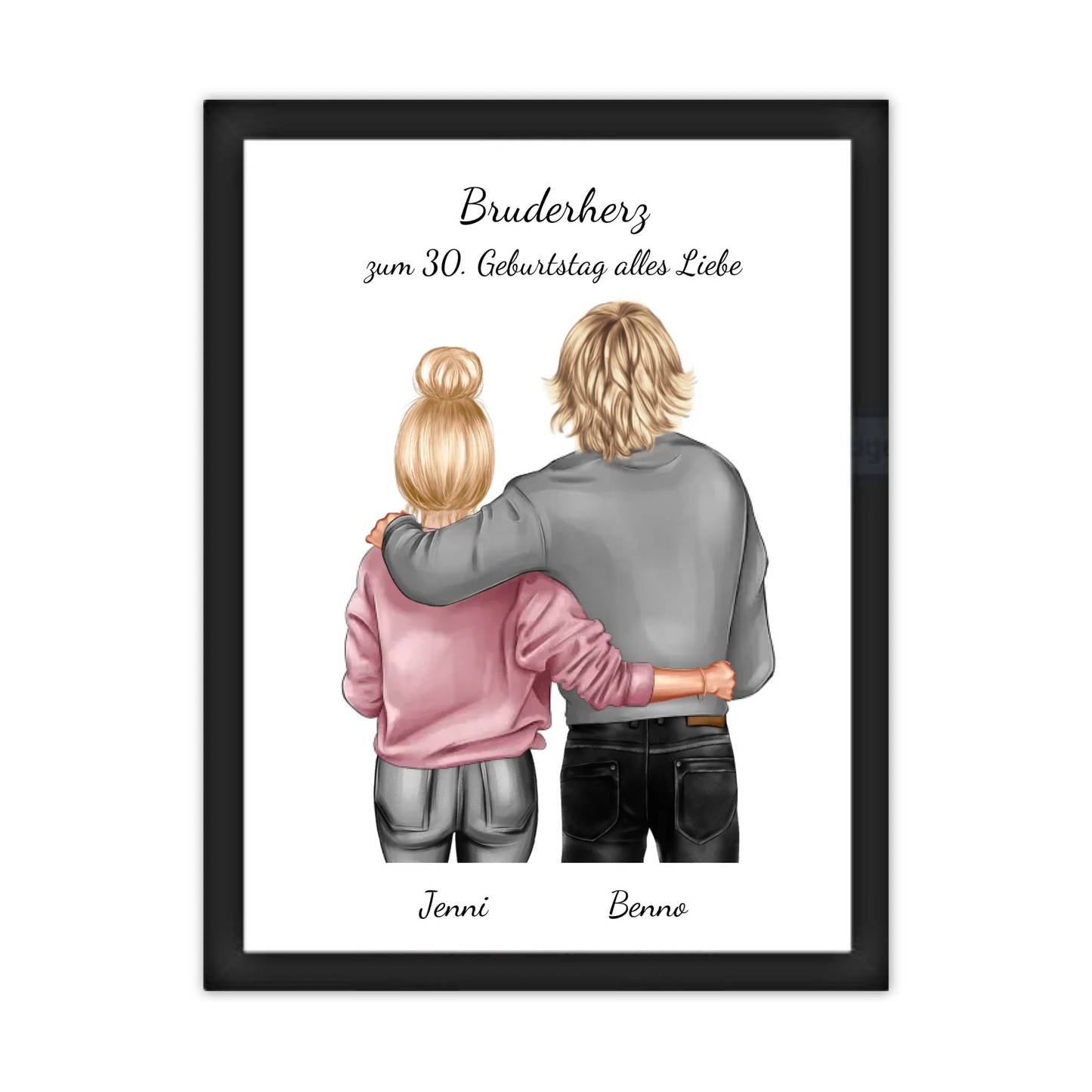 Geschenk 30 Geburtstag Bruder - Bild Geburtstagsgeschenk von Schwester - Weihnachtsgeschenk Poster