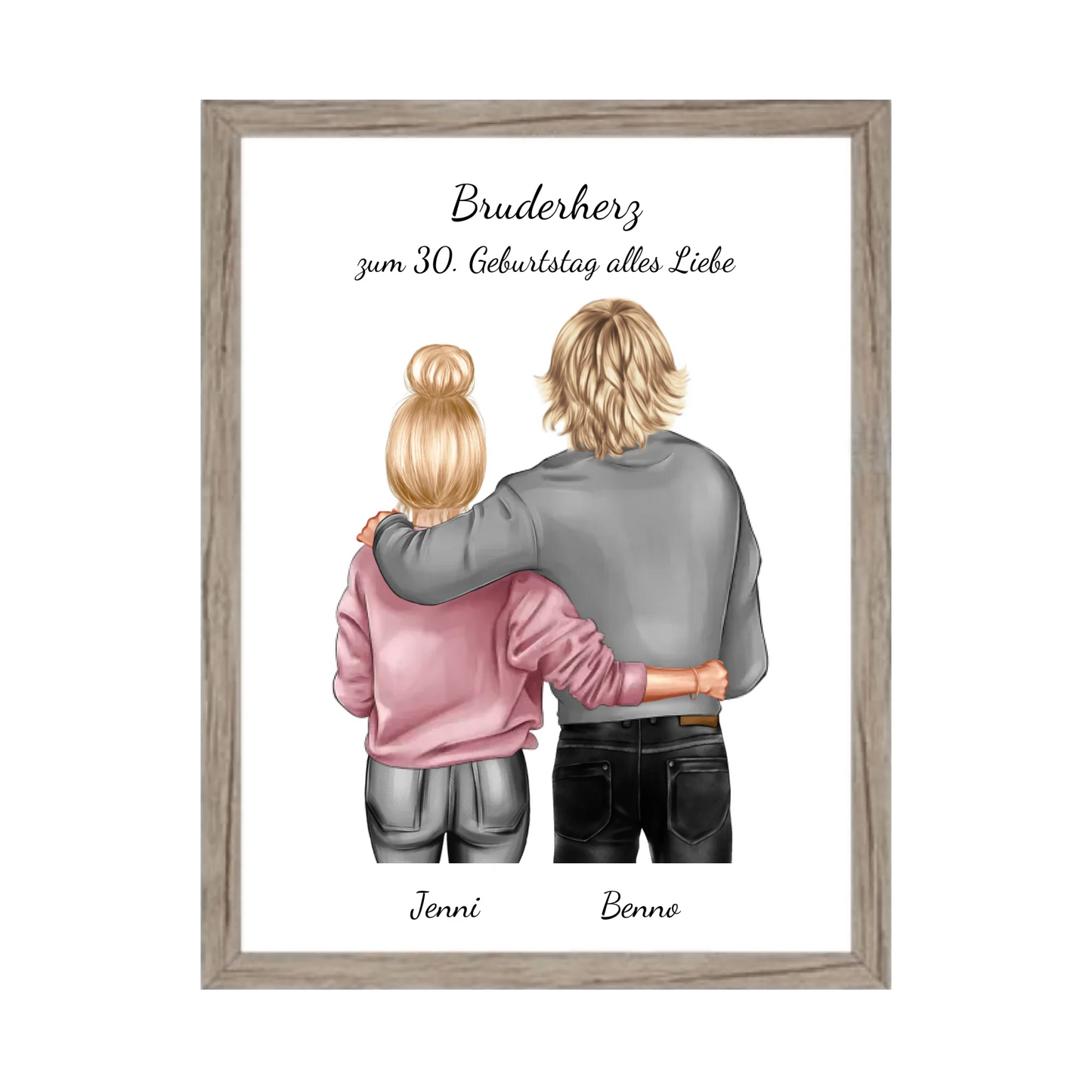Geschenk 30 Geburtstag Bruder - Bild Geburtstagsgeschenk von Schwester - Weihnachtsgeschenk Poster