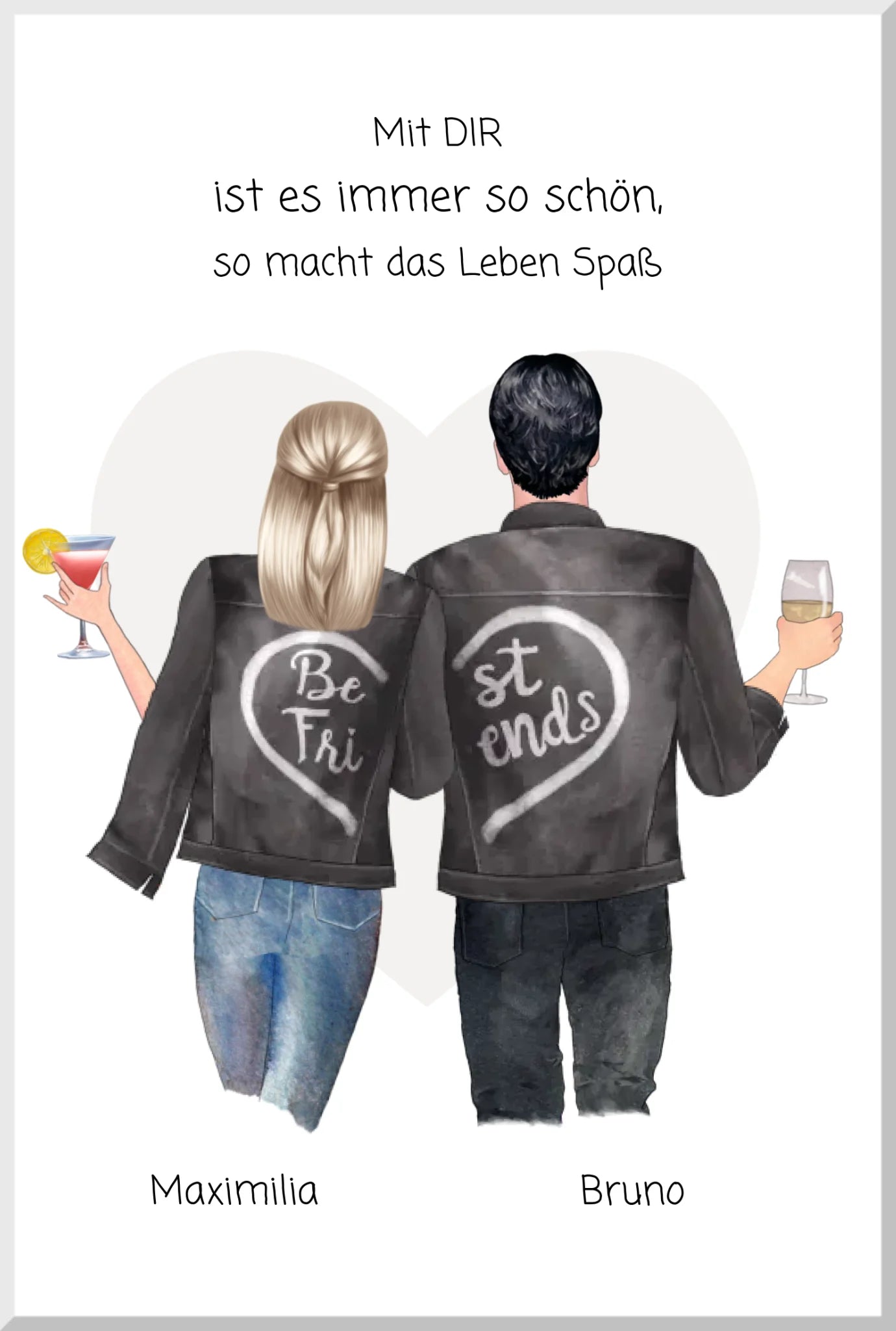 Personalisiertes Geschenk Freund, Geschenk Freundin - Pärchenbild Partnerbild Poster mit Spruch