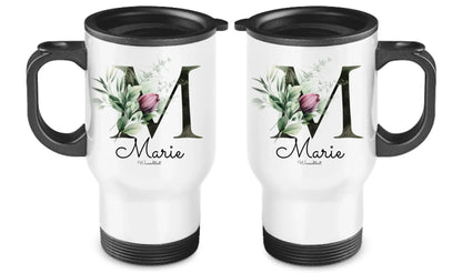 Personalisierter Becher aus Edelstahl mit Monogramm, Namen und Text