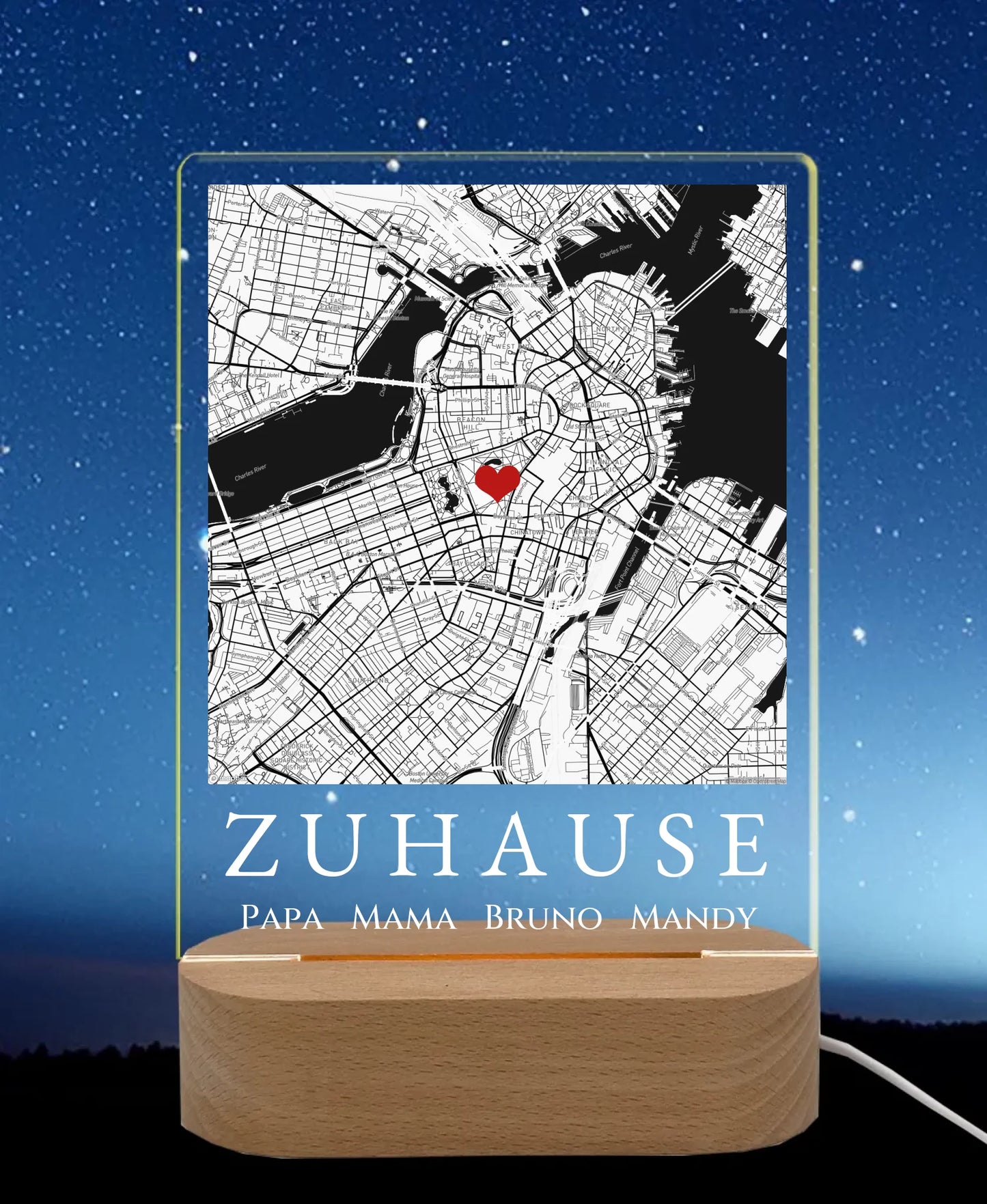 Licht an Nachthimmel