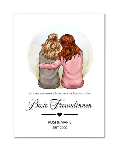 2 Beste Freundin Poster Geschenk | Geburtstagsgeschenk Bild