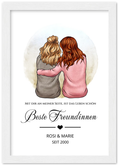 2 Beste Freundin Poster Geschenk | Geburtstagsgeschenk Bild