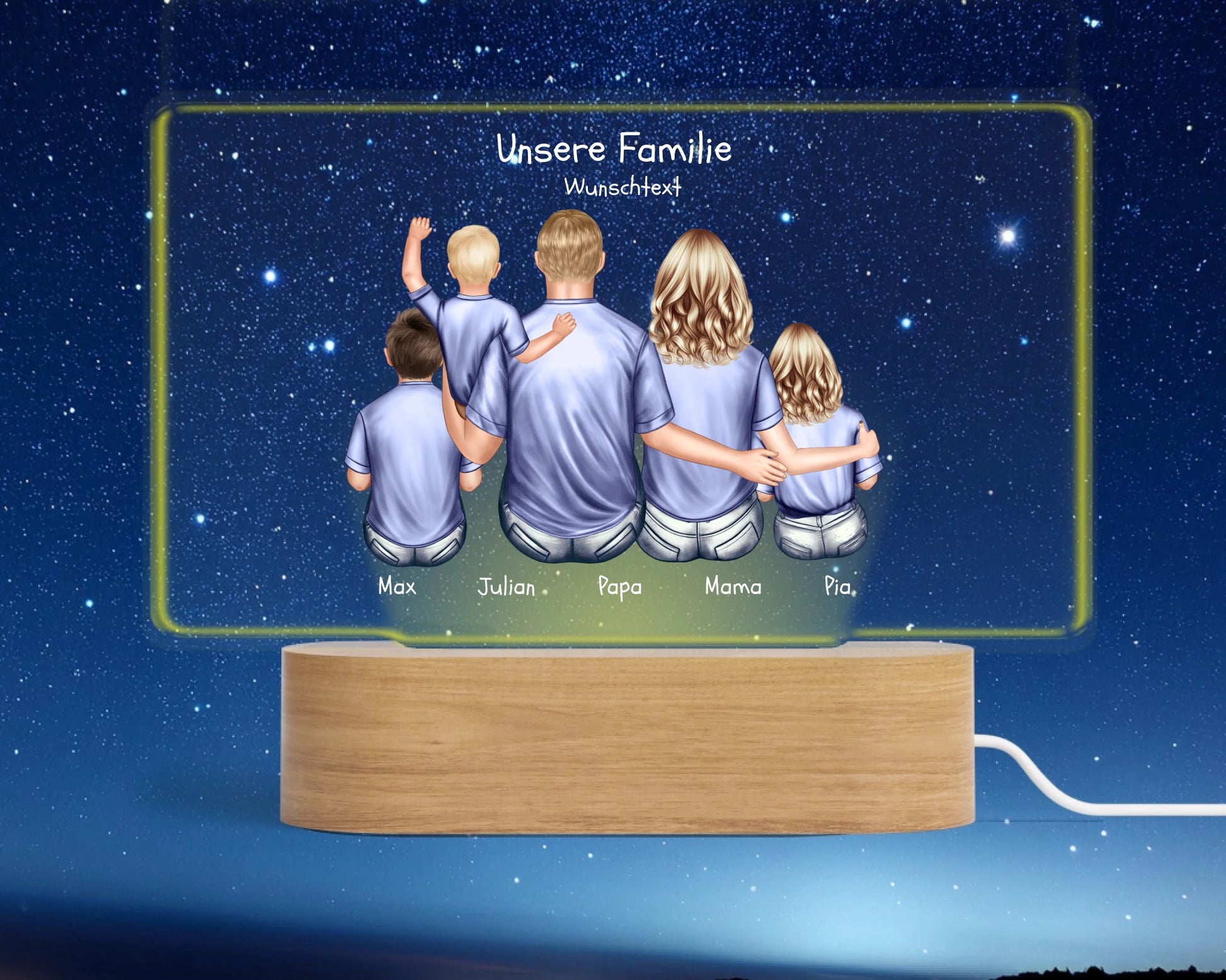 Nachtlicht Landscape gelber Umrandung und Licht mitte