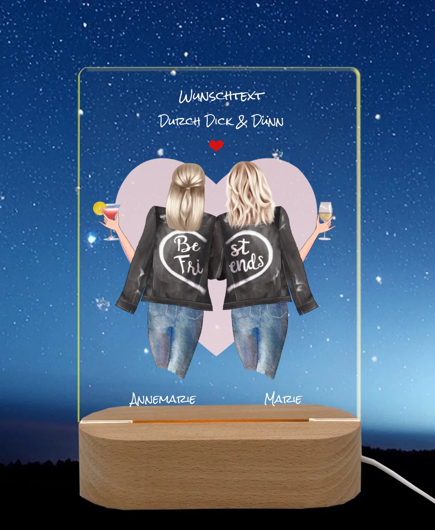 Licht an Nachthimmel