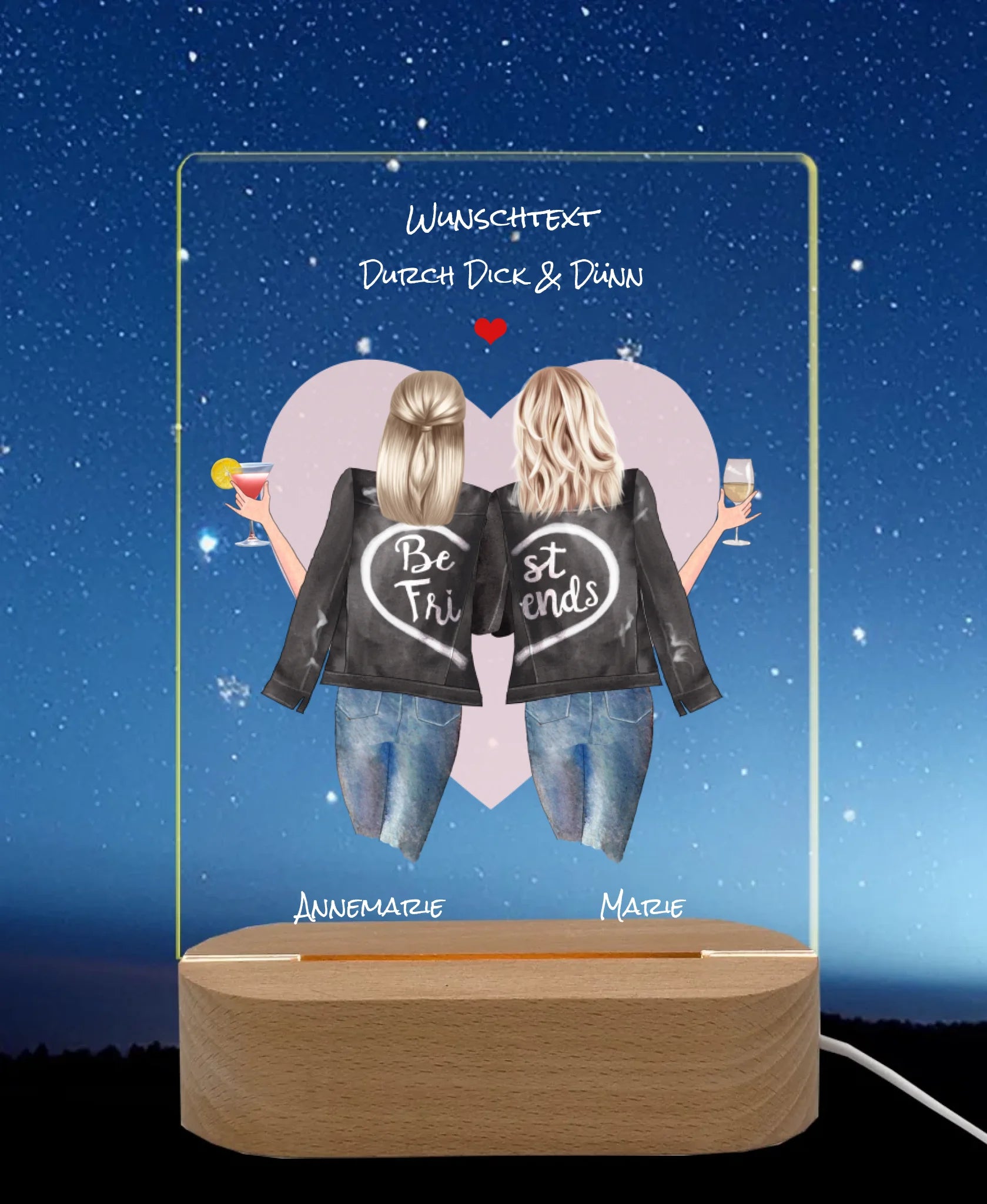 Licht an Nachthimmel