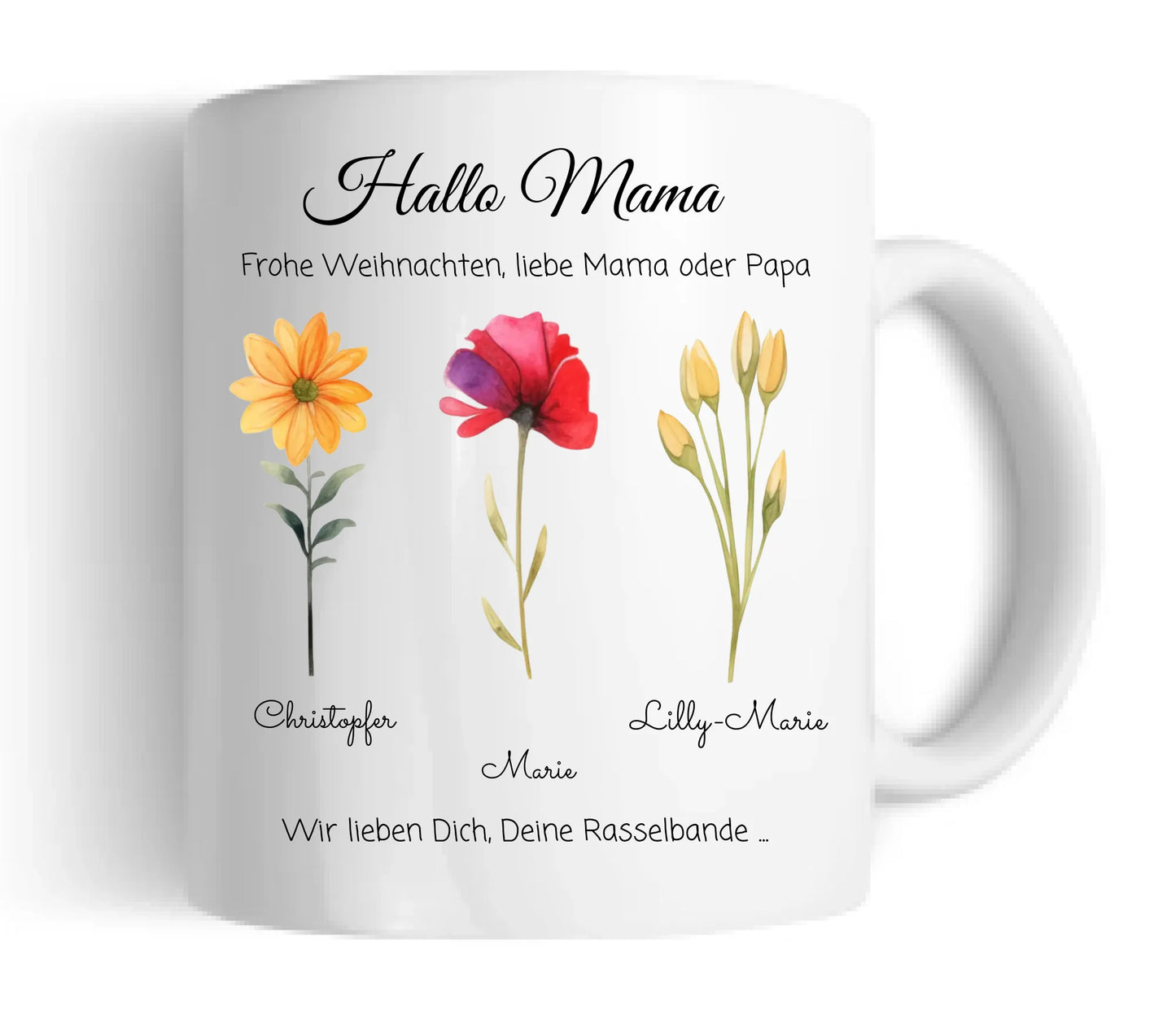 Weihnachtsgeschenk für Mama oder Papa mit Namen und Spruch