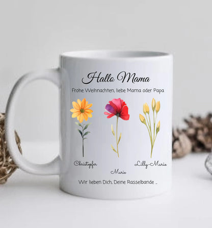 Weihnachtsgeschenk für Mama oder Papa mit Namen und Spruch