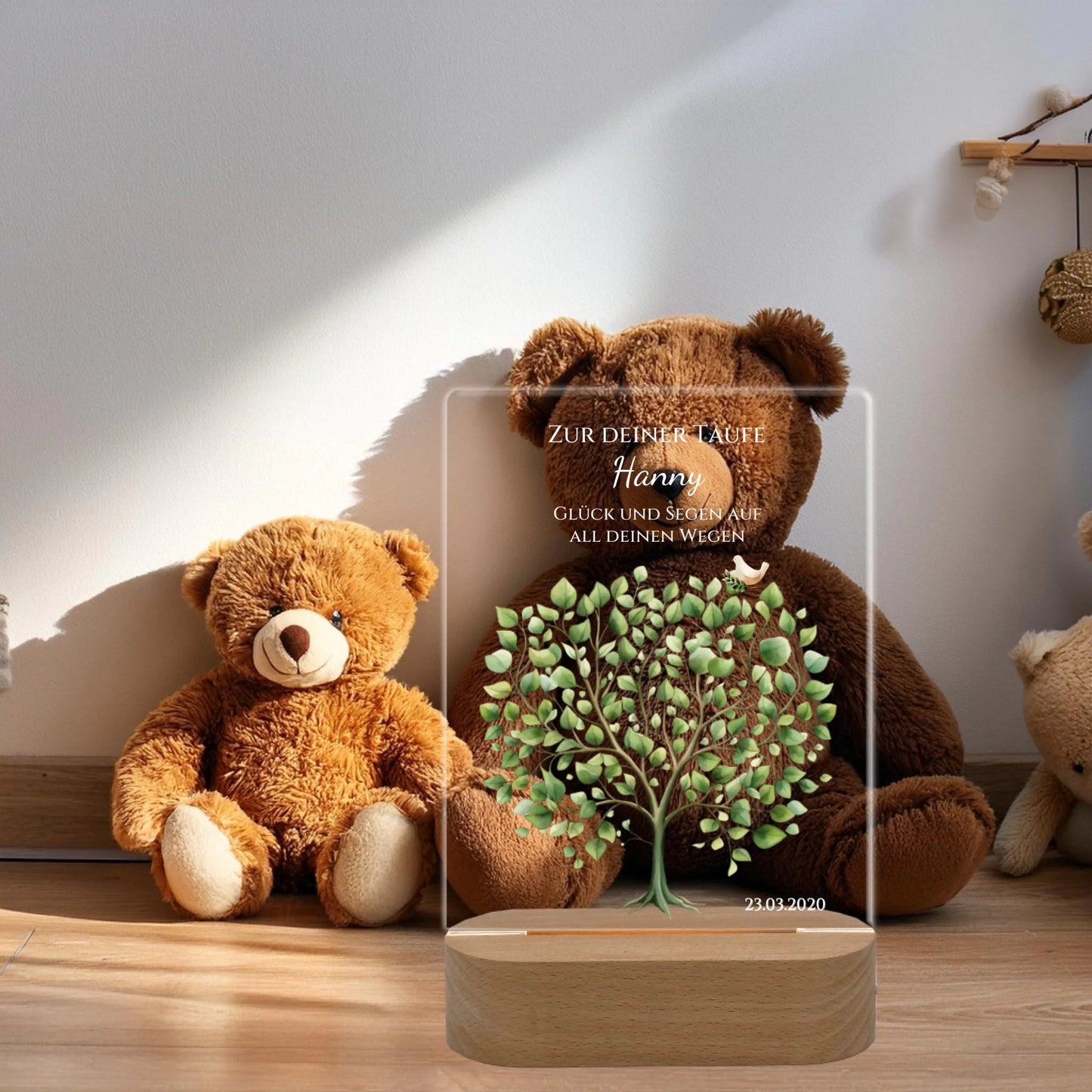 Teddybären mit rechteckigen Nachtlicht