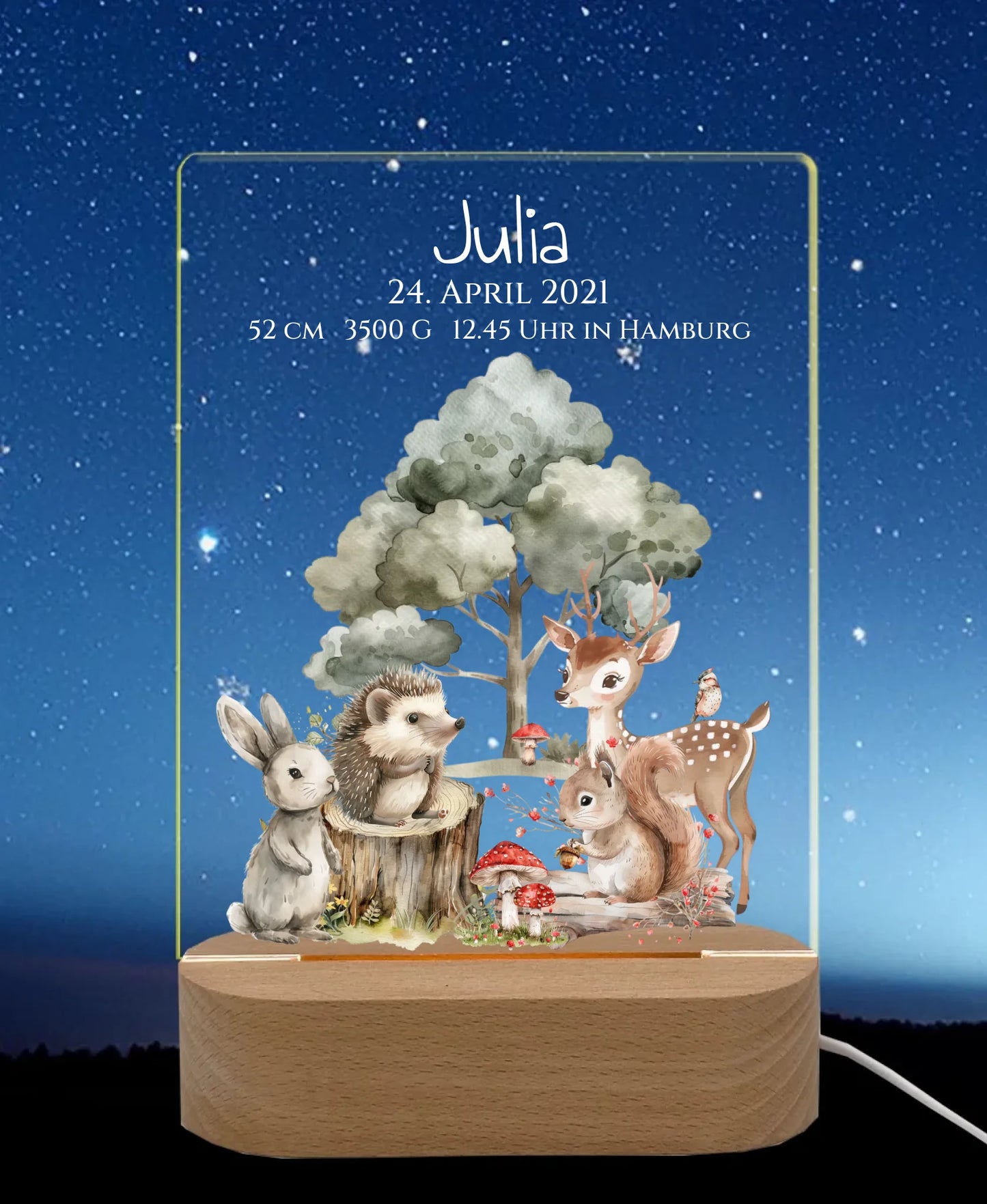 Licht an Nachthimmel