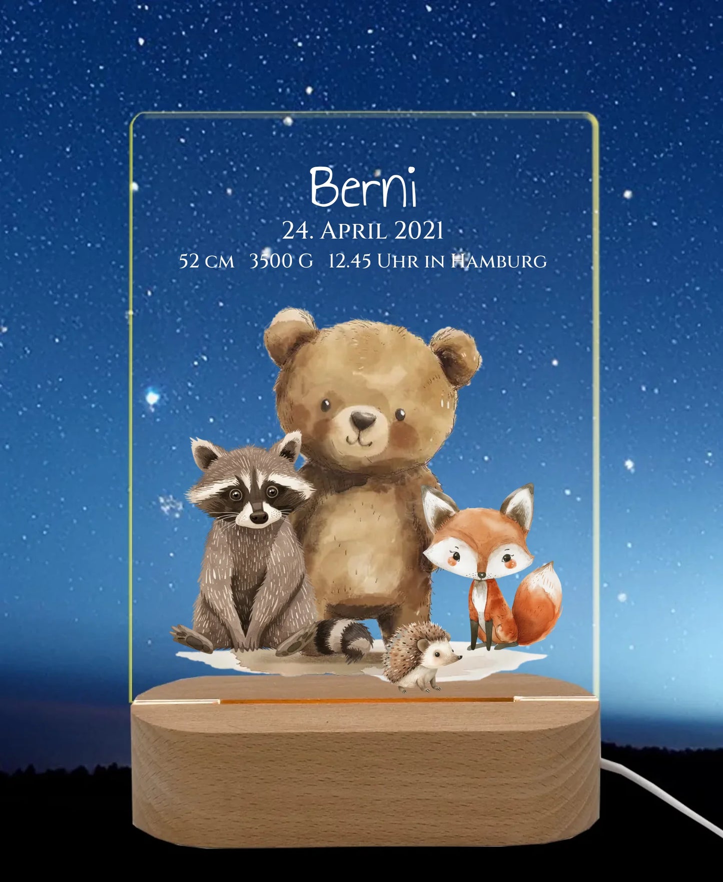 Licht an Nachthimmel