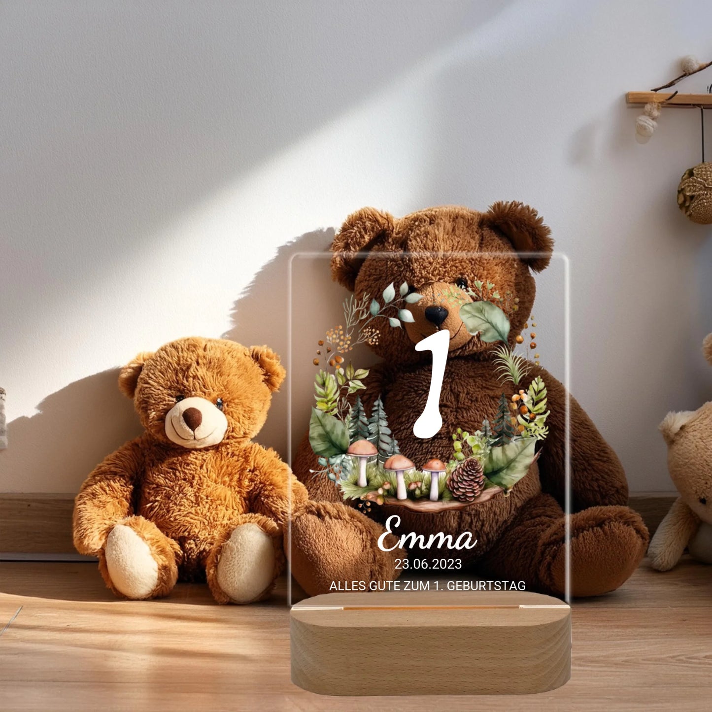 Teddybären mit rechteckigen Nachtlicht