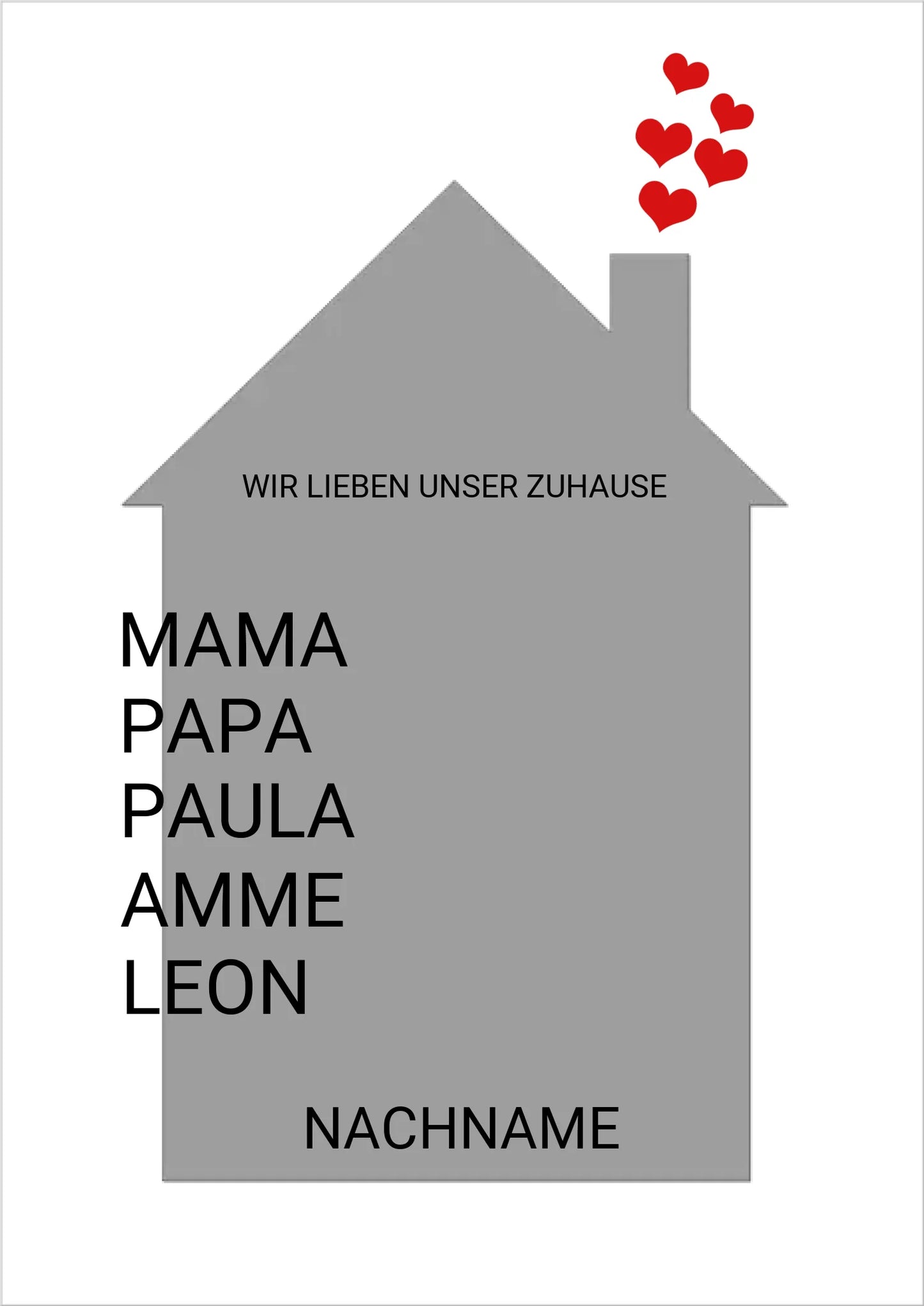 Zeitraum-Kunstdruck | Zuhause Personalisiertes Geschenk zur Hauseinweihnung, Richtfest, Umzug, erste Wohnung, Geburtstagsgeschenk, Weihnachtsgeschenk Familie
