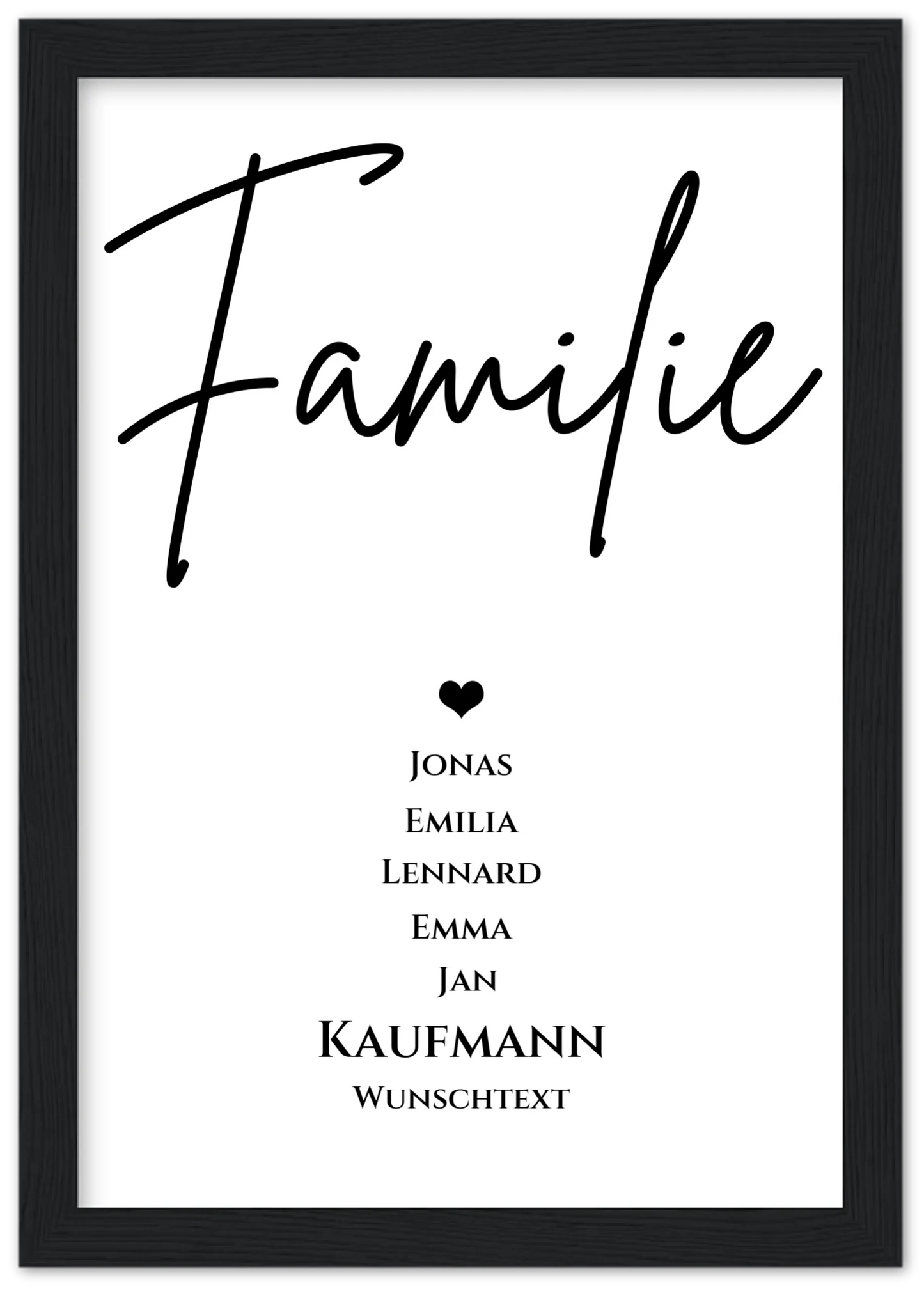 Familie Bild Geschenk "FAMILIE" Poster |  Familiengeschenk mit Namen personalisiert | Geschenk beste Freunde