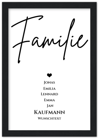 Familie Bild Geschenk "FAMILIE" Poster |  Familiengeschenk mit Namen personalisiert | Geschenk beste Freunde