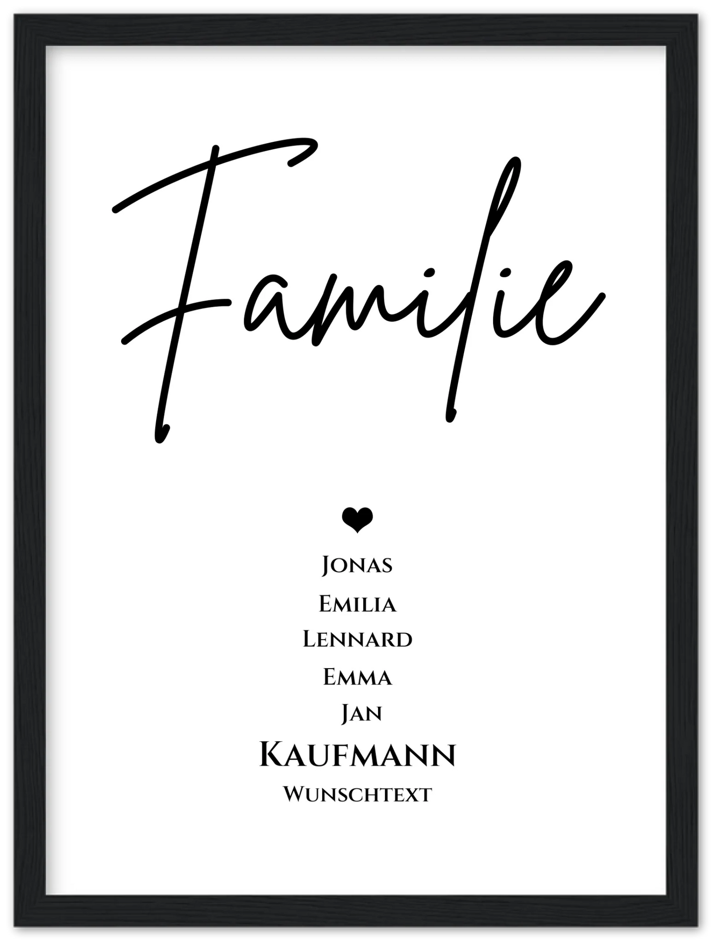 Familie Bild Geschenk "FAMILIE" Poster |  Familiengeschenk mit Namen personalisiert | Geschenk beste Freunde