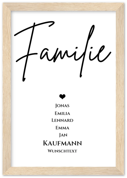 Familie Bild Geschenk "FAMILIE" Poster |  Familiengeschenk mit Namen personalisiert | Geschenk beste Freunde