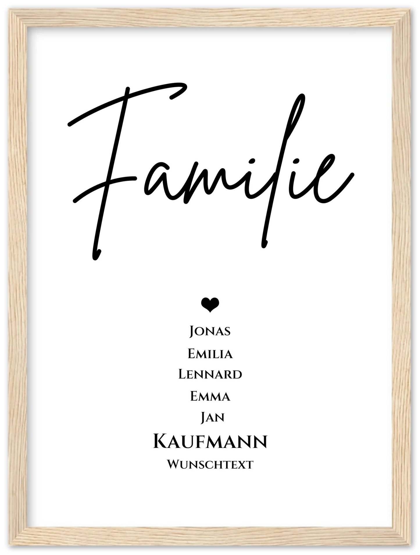 Familie Bild Geschenk "FAMILIE" Poster |  Familiengeschenk mit Namen personalisiert | Geschenk beste Freunde