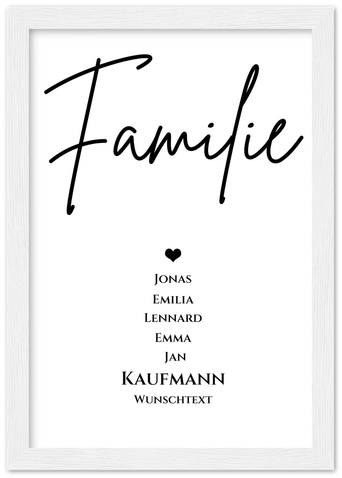 Familie Bild Geschenk "FAMILIE" Poster |  Familiengeschenk mit Namen personalisiert | Geschenk beste Freunde