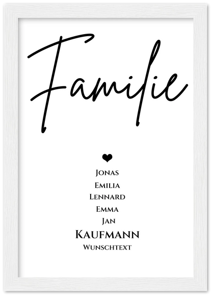 Familie Bild Geschenk "FAMILIE" Poster |  Familiengeschenk mit Namen personalisiert | Geschenk beste Freunde