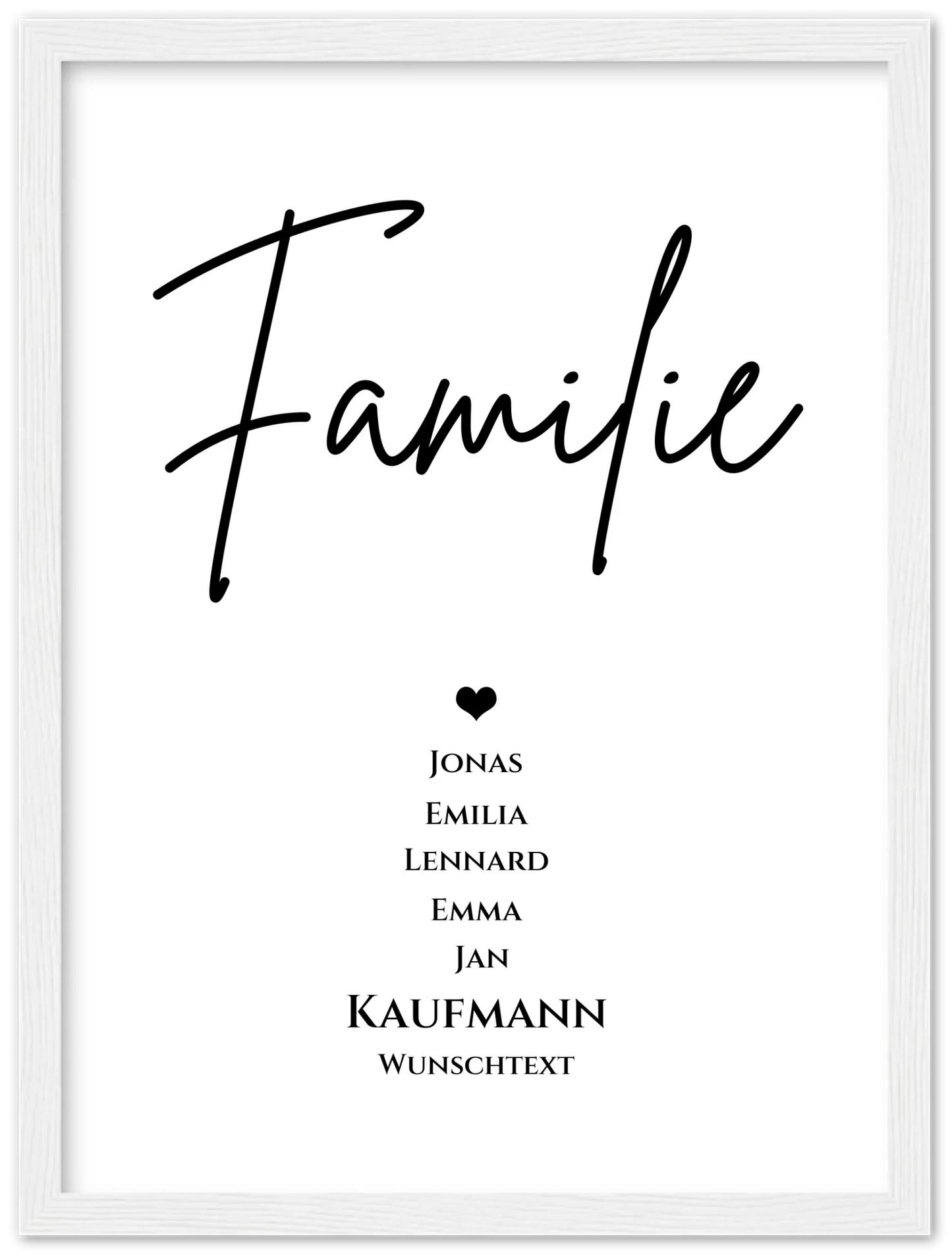 Familie Bild Geschenk "FAMILIE" Poster |  Familiengeschenk mit Namen personalisiert | Geschenk beste Freunde