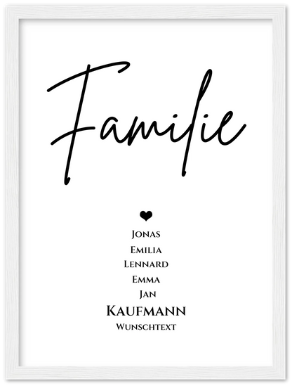 Familie Bild Geschenk "FAMILIE" Poster |  Familiengeschenk mit Namen personalisiert | Geschenk beste Freunde