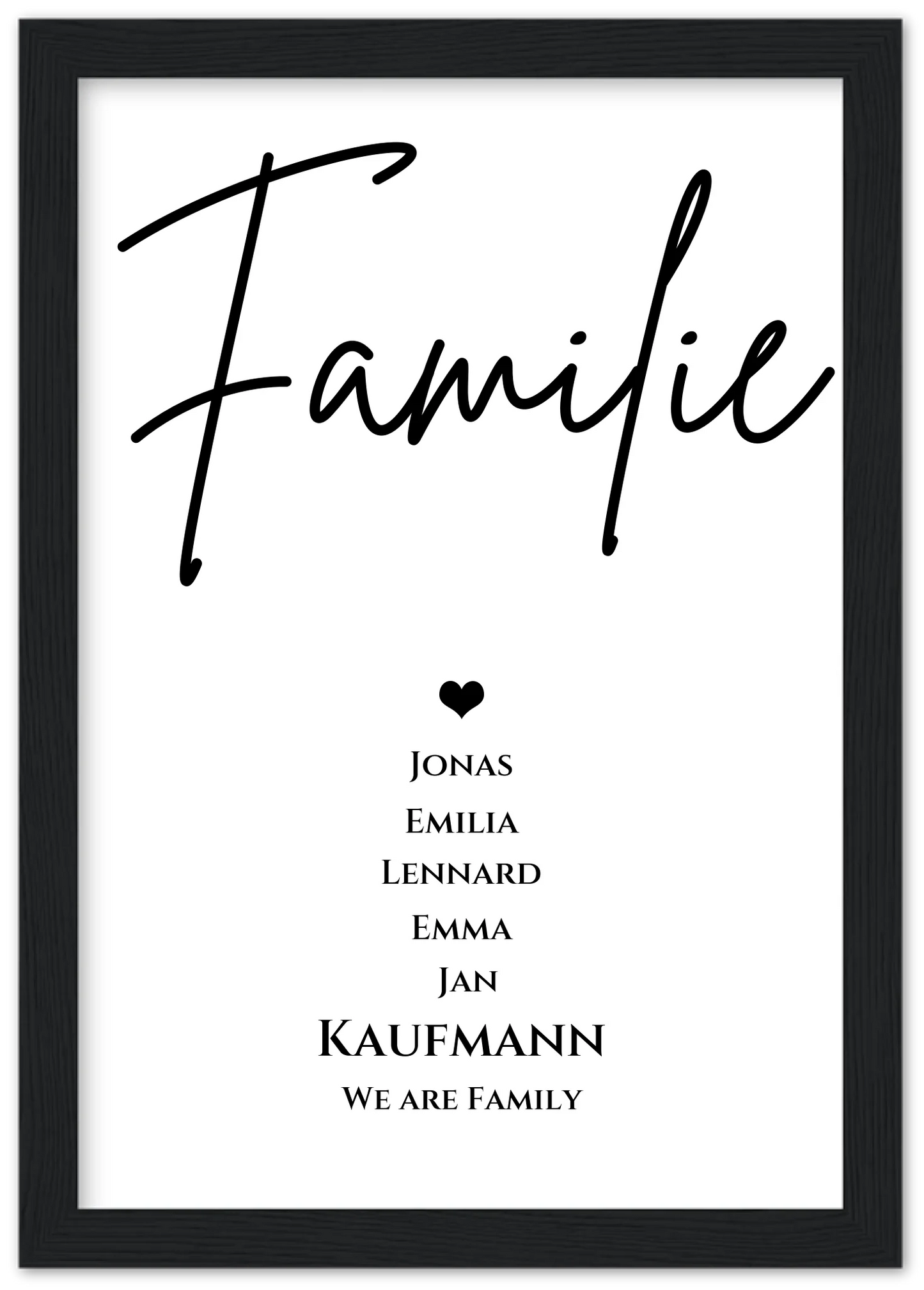 Familienbild "FAMILY" |  Poster mit Namen personalisiert |Geburtstagsgeschenk, Muttertagsgeschenk, Weihnachtsgeschenk