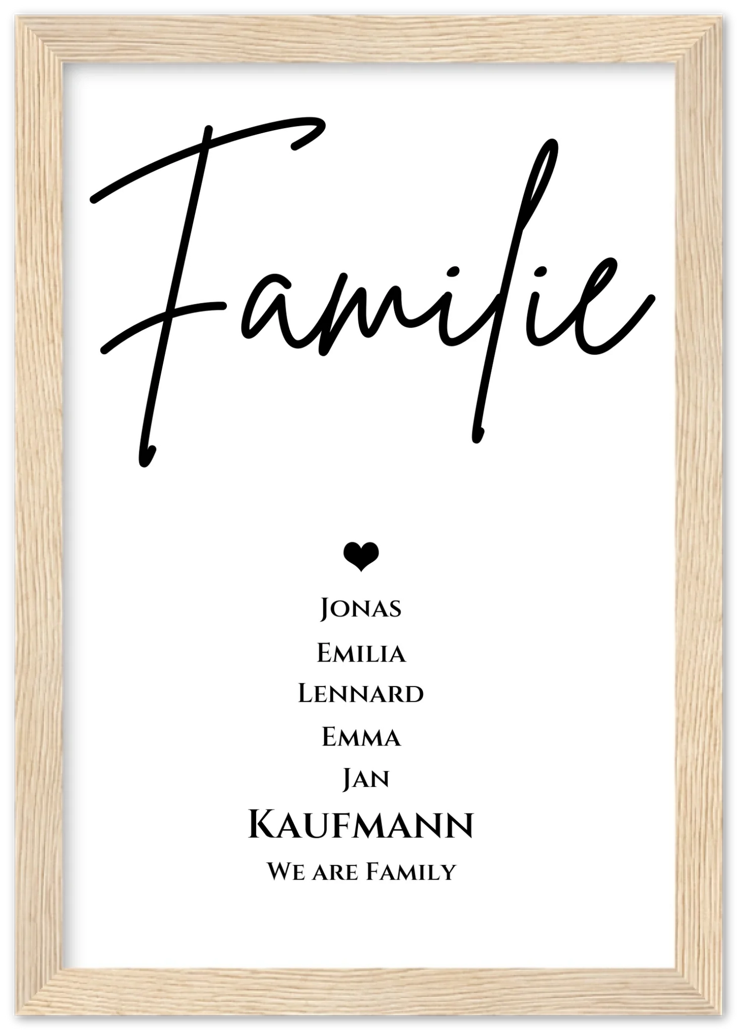 Familienbild "FAMILY" |  Poster mit Namen personalisiert |Geburtstagsgeschenk, Muttertagsgeschenk, Weihnachtsgeschenk