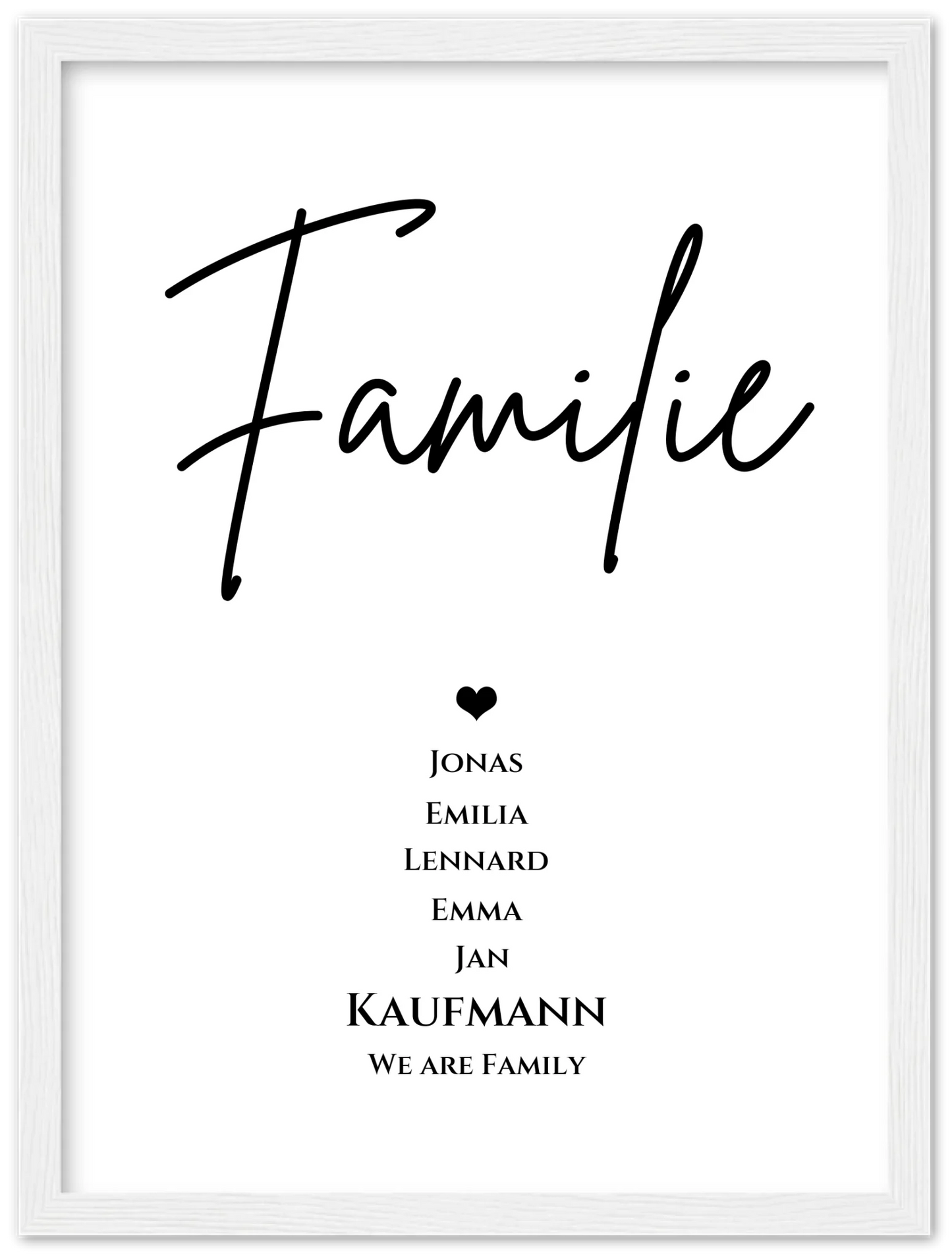 Familienbild "FAMILY" |  Poster mit Namen personalisiert |Geburtstagsgeschenk, Muttertagsgeschenk, Weihnachtsgeschenk