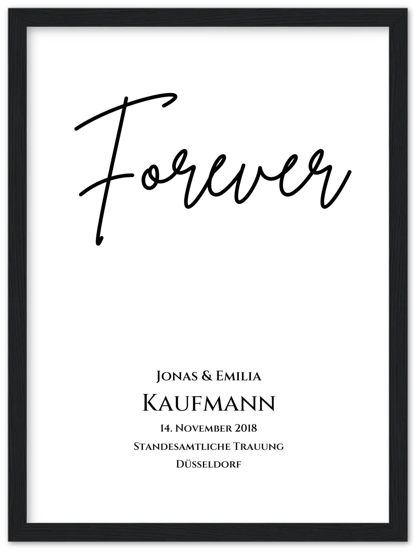 Personalisiertes Hochzeitsposter "Forever" |  Hochzeitsgeschenk Bild mit Namen und Datum